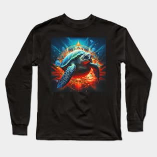 Loggerhead Sea Turtle art Long Sleeve T-Shirt